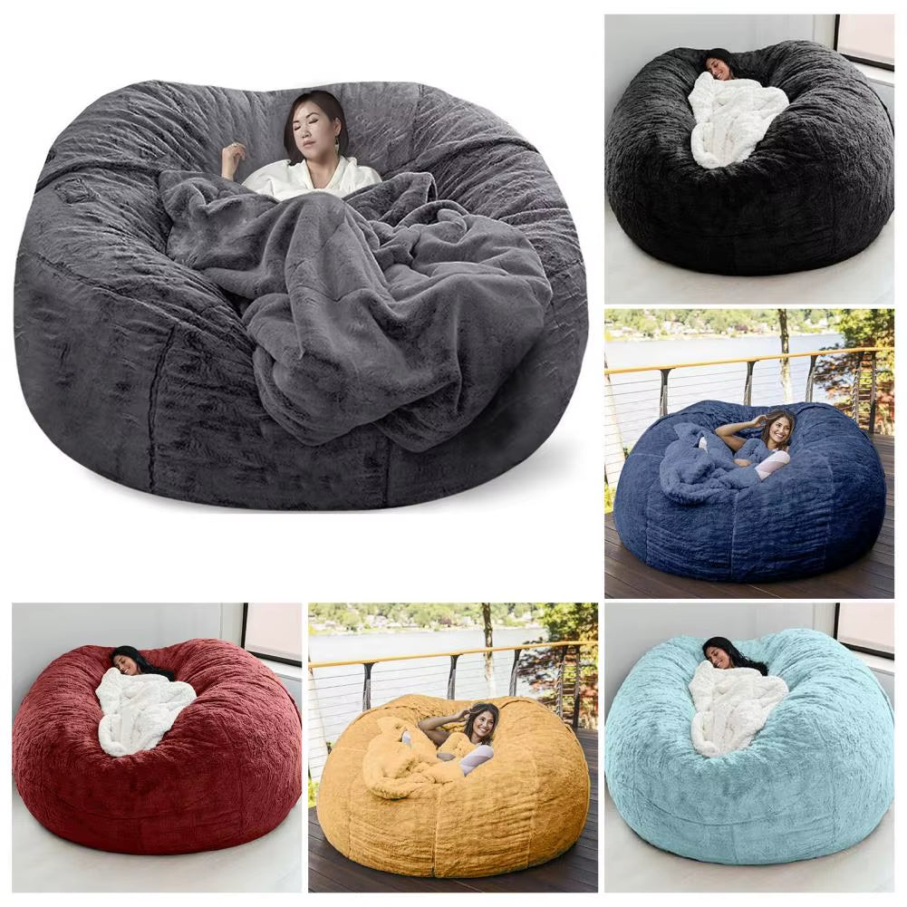 Useful Sofa Bean Bag Flexible Bean Bag Cover Anti-Fading Indoor Oversized Bean Bag Chair Cover Dust-Proof