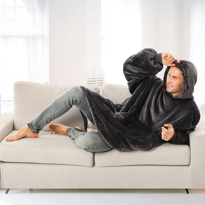 Wearable Blanket Hoodie, Oversize Sherpa Hooded Blanket  Super Warm and Cozy Hoodie Blanket for Women Men Adults,Teens 