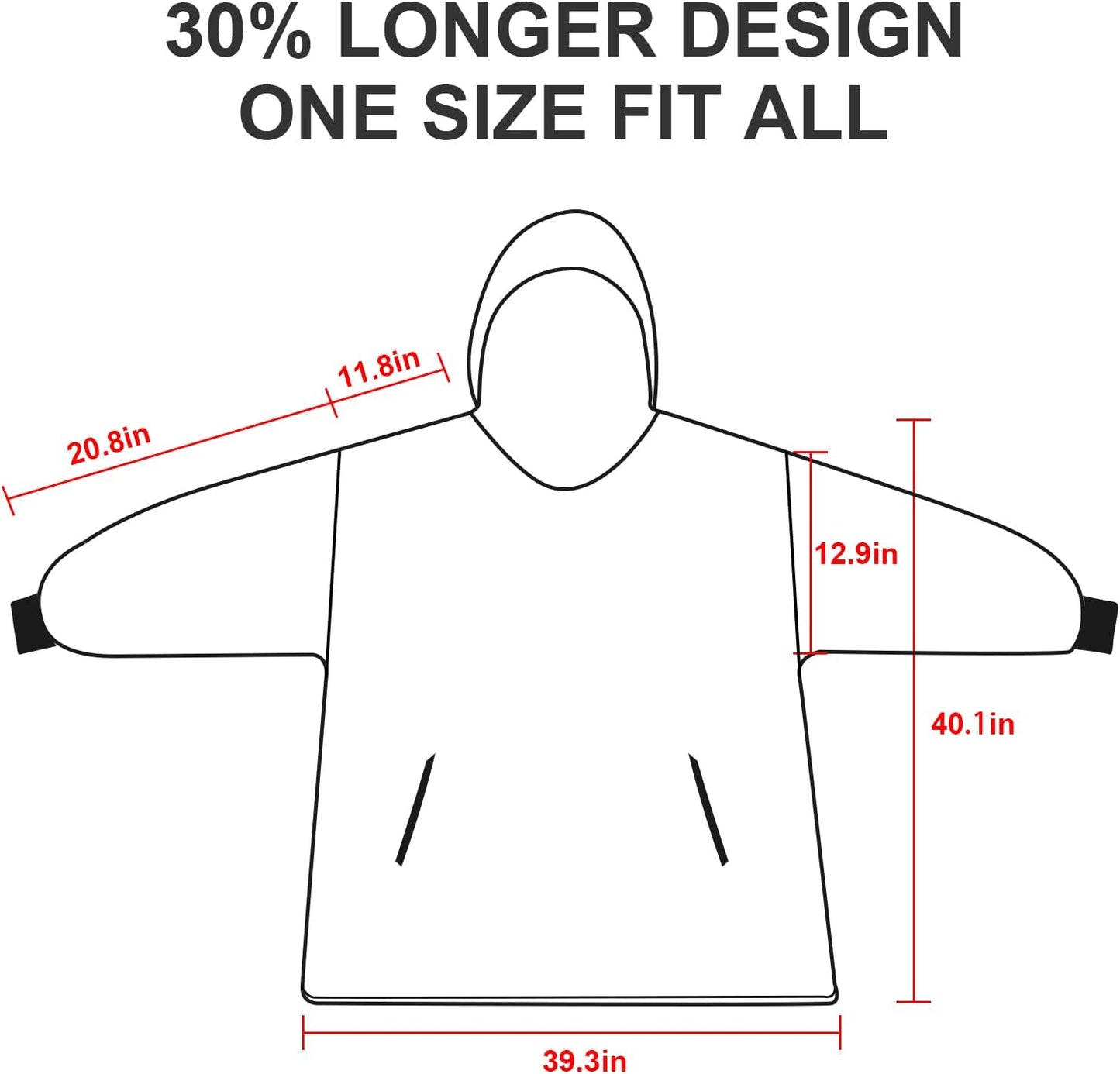 Wearable Blanket Hoodie, Oversize Sherpa Hooded Blanket  Super Warm and Cozy Hoodie Blanket for Women Men Adults,Teens 