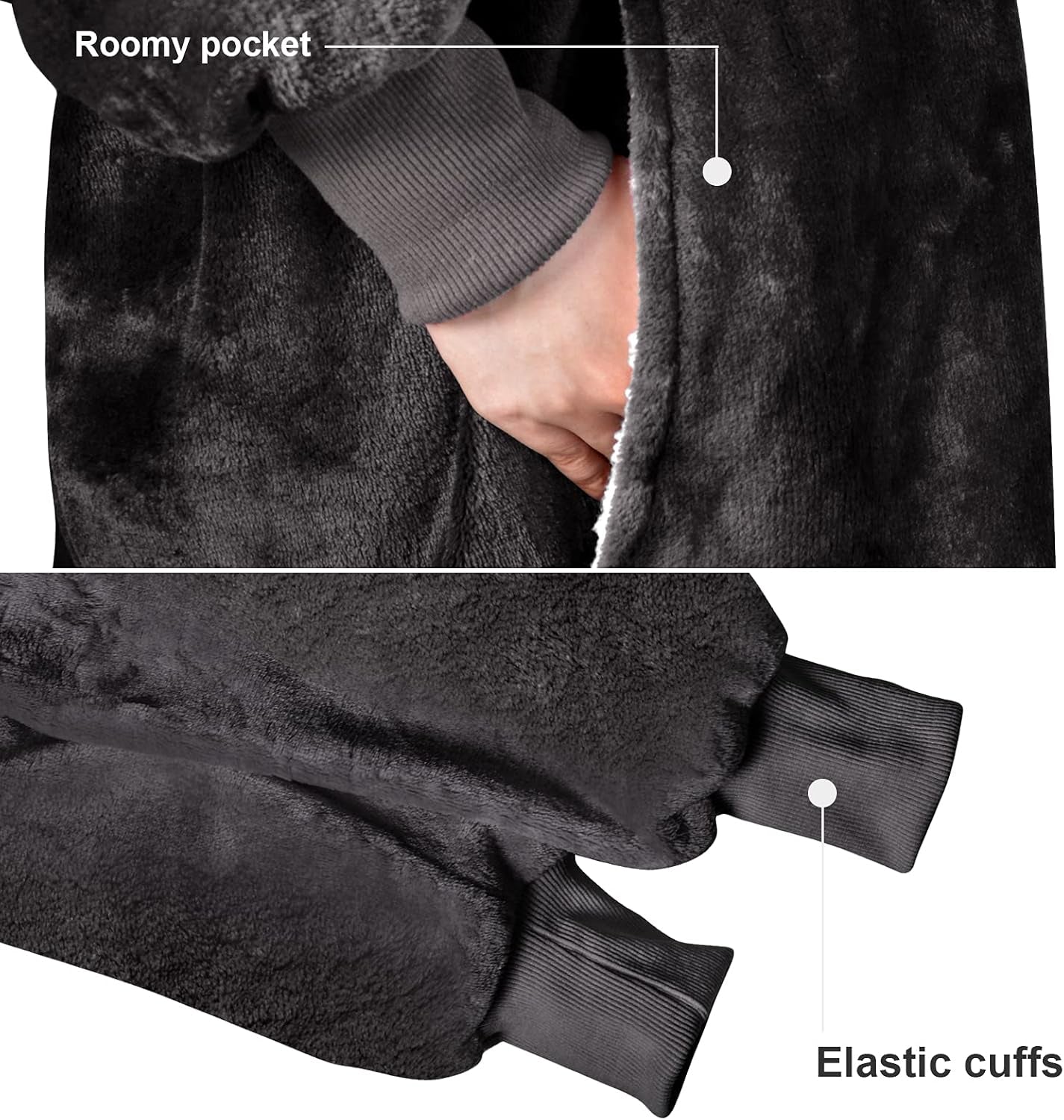 Wearable Blanket Hoodie, Oversize Sherpa Hooded Blanket  Super Warm and Cozy Hoodie Blanket for Women Men Adults,Teens 